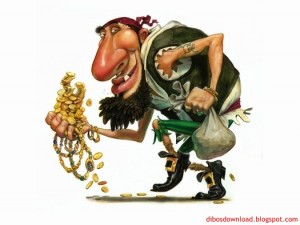 Caricature of a gold thief