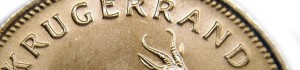 Closeup of Krugerrand coin